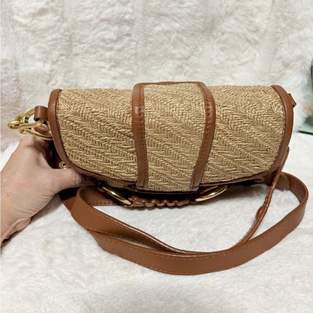 See By Chloe Woven Crossbody Bag with Brown Leather - Picture 4 of 12